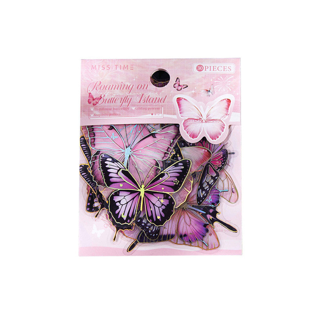 Wandering Series Butterfly PET Sticker Pack 6 Types 30 Pcs image 4