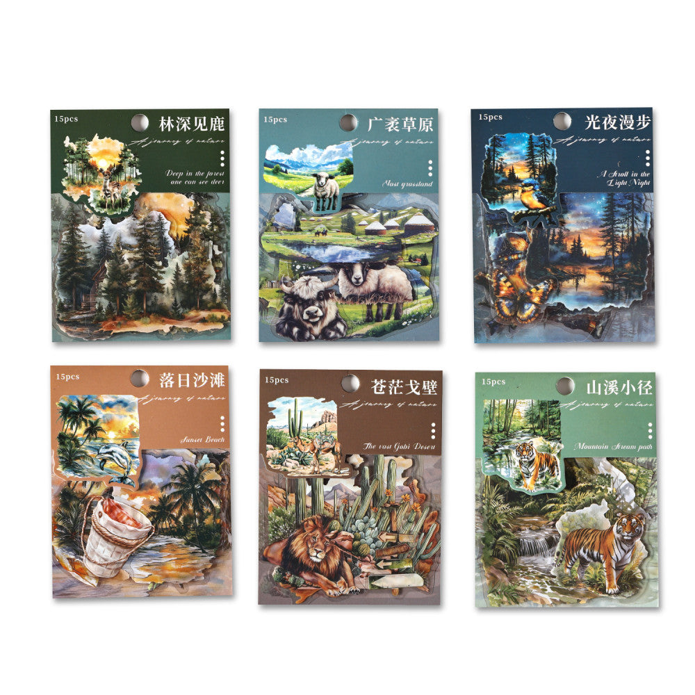 Dark Phantom Natural Journey Series Sticker Pack 6 Types 15 Pcs image 4