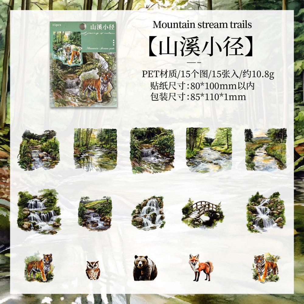 Dark Phantom Natural Journey Series Sticker Pack 6 Types 15 Pcs
