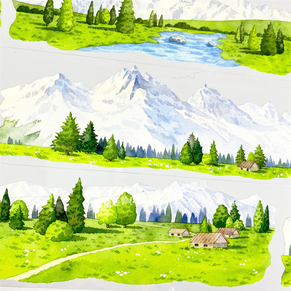 Mountain and snow scenery PET tape 6 cm 100 cm image 3