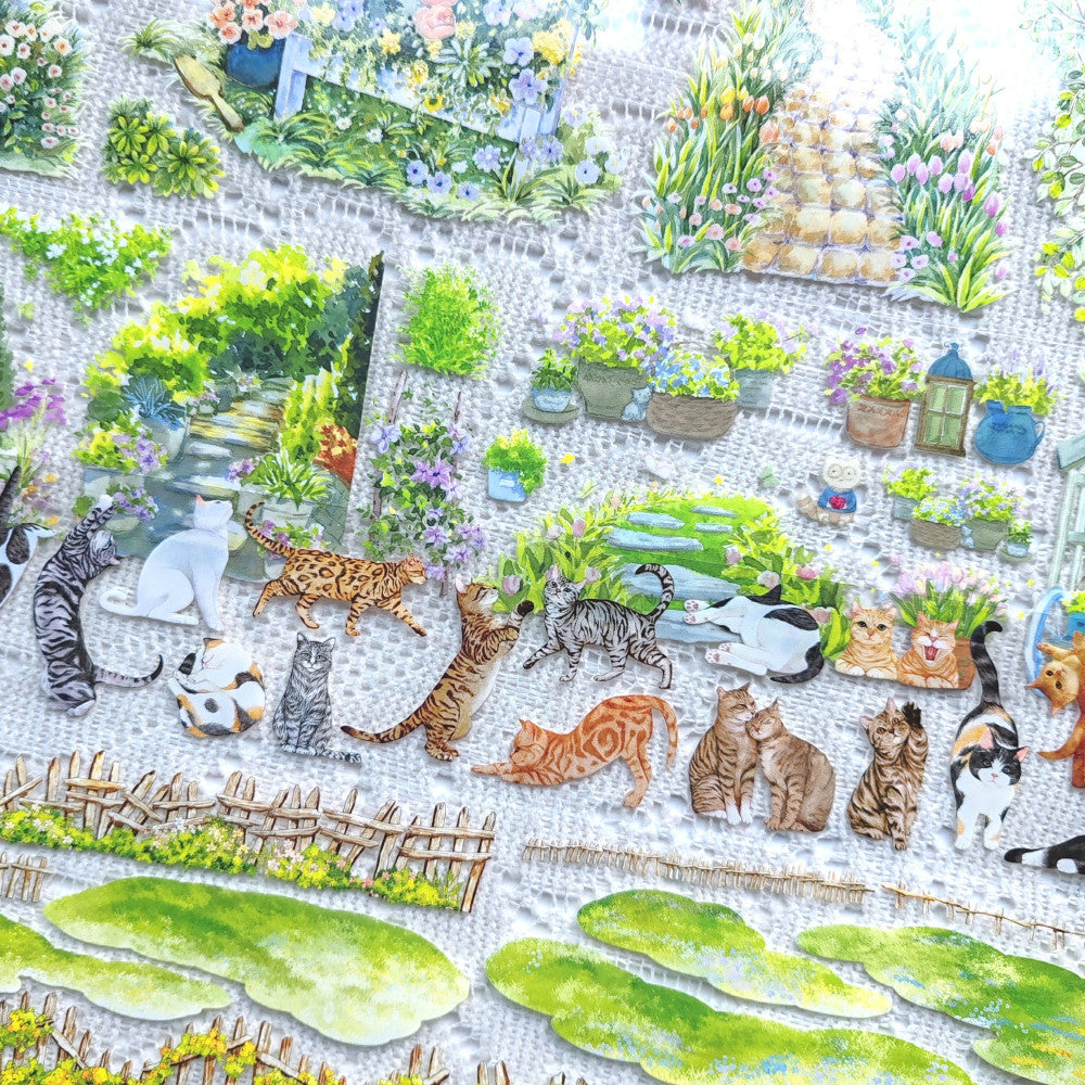 Small garden spring cute meow landscaping PET tape 4 Types image 1