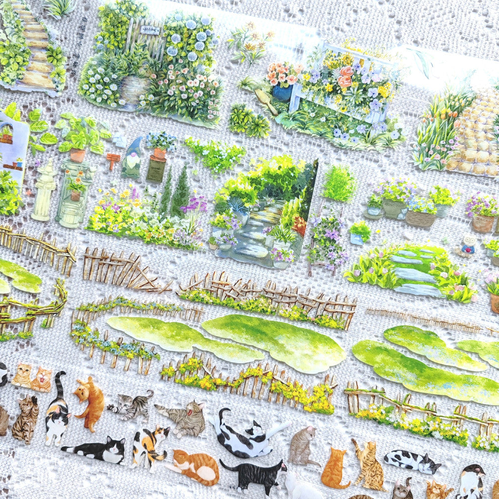 Small garden spring cute meow landscaping PET tape 4 Types image 3