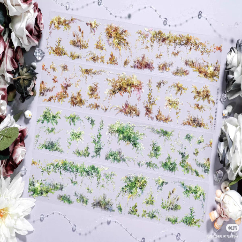 Wall grass summer and autumn PET tape 7 cm 140 cm 4 styles image 5
