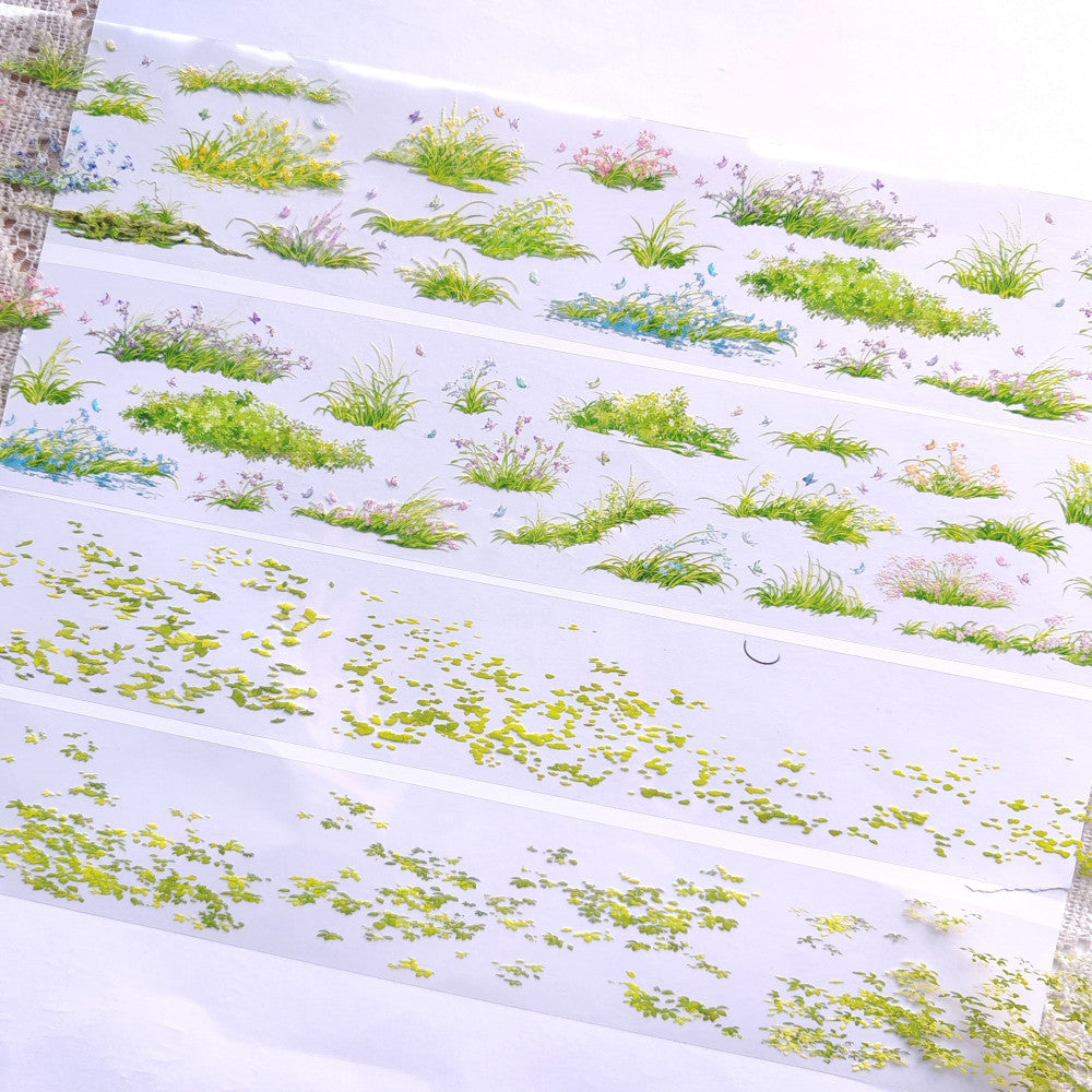 Fallen Leaves Grass Background PET Tape 2 Styles image 0