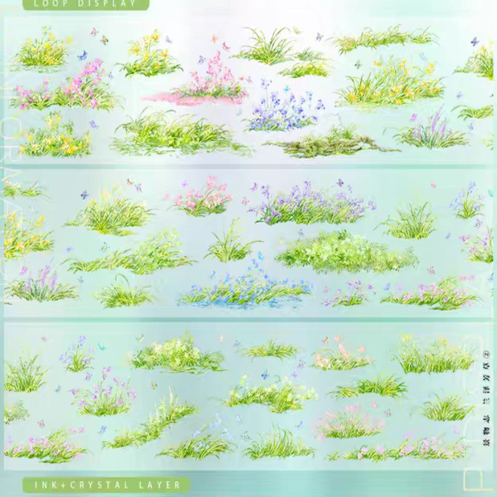 Fallen Leaves Grass Background PET Tape 2 Styles