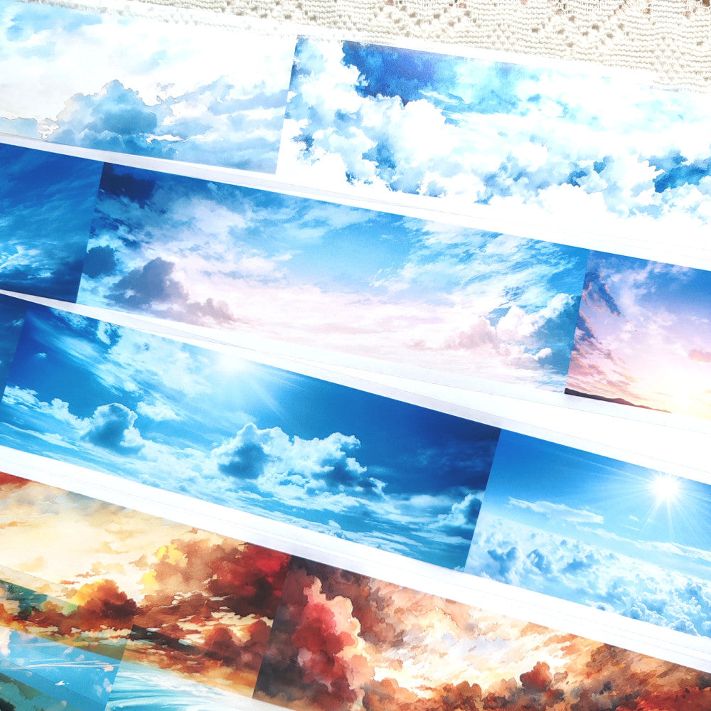 Homemade sky fire cloud background PET tape 6cm 1m 7 types image 0