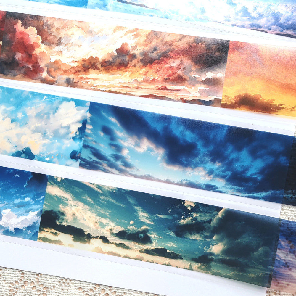 Homemade sky fire cloud background PET tape 6cm 1m 7 types image 1