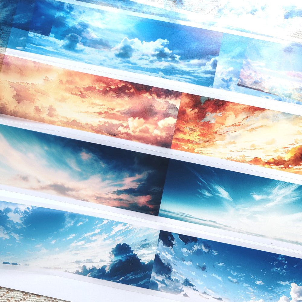 Homemade sky fire cloud background PET tape 6cm 1m 7 types image 2
