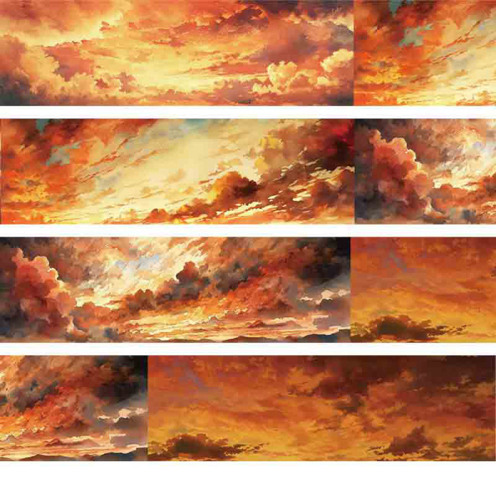 Homemade sky fire cloud background PET tape 6cm 1m 7 types image 8