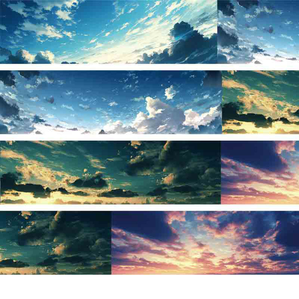 Homemade sky fire cloud background PET tape 6cm 1m 7 types image 9