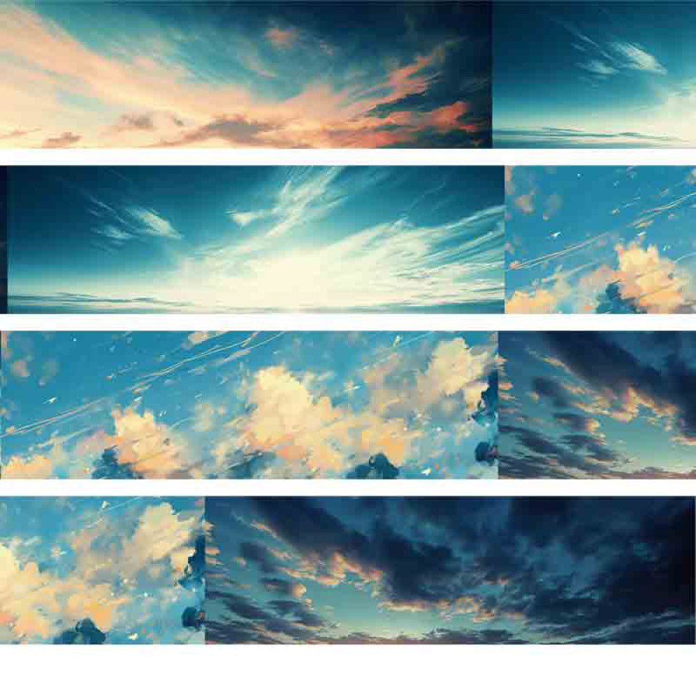 Homemade sky fire cloud background PET tape 6cm / 1m 7 types