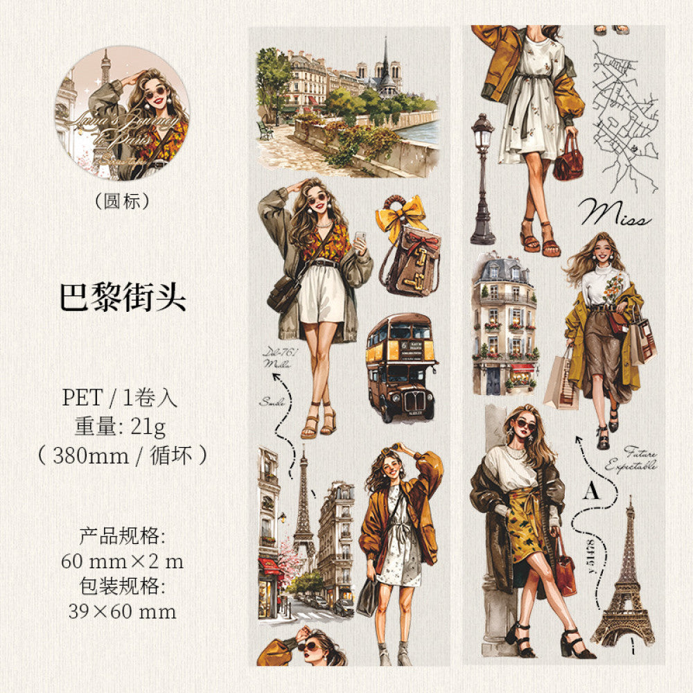 Trip Series Travel Theme PET Tape 6 Types 6 cm 2 m image 9