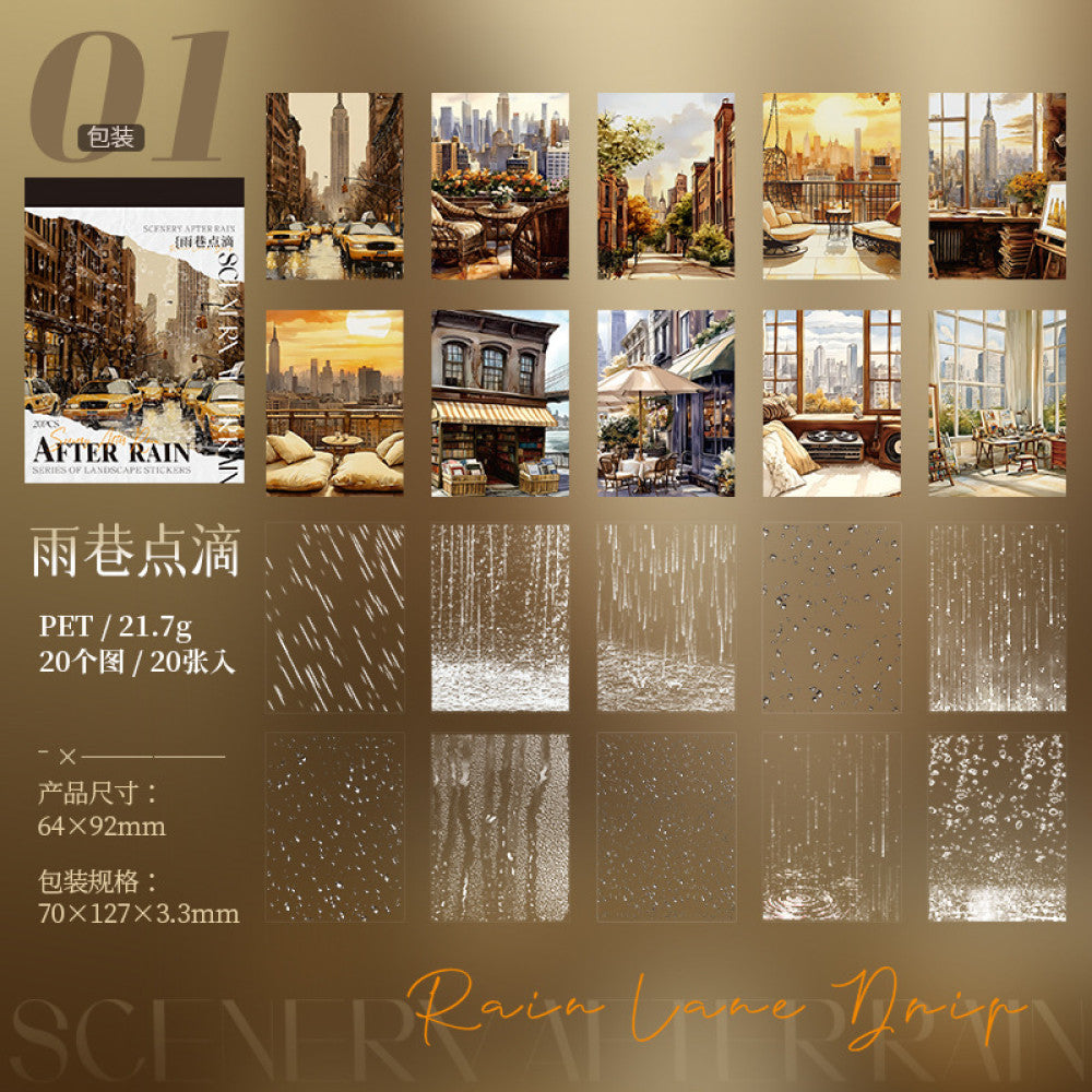 Rain Theme Sticker Book 6 Types 20 Sheets
