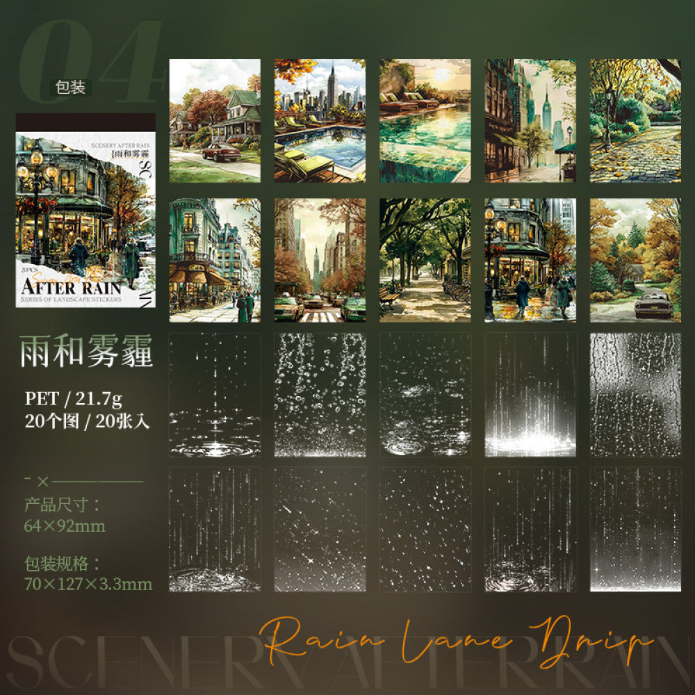 Rain Theme Sticker Book 6 Types 20 Sheets