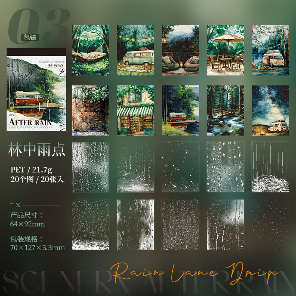 Rain Theme Sticker Book 6 Types 20 Sheets