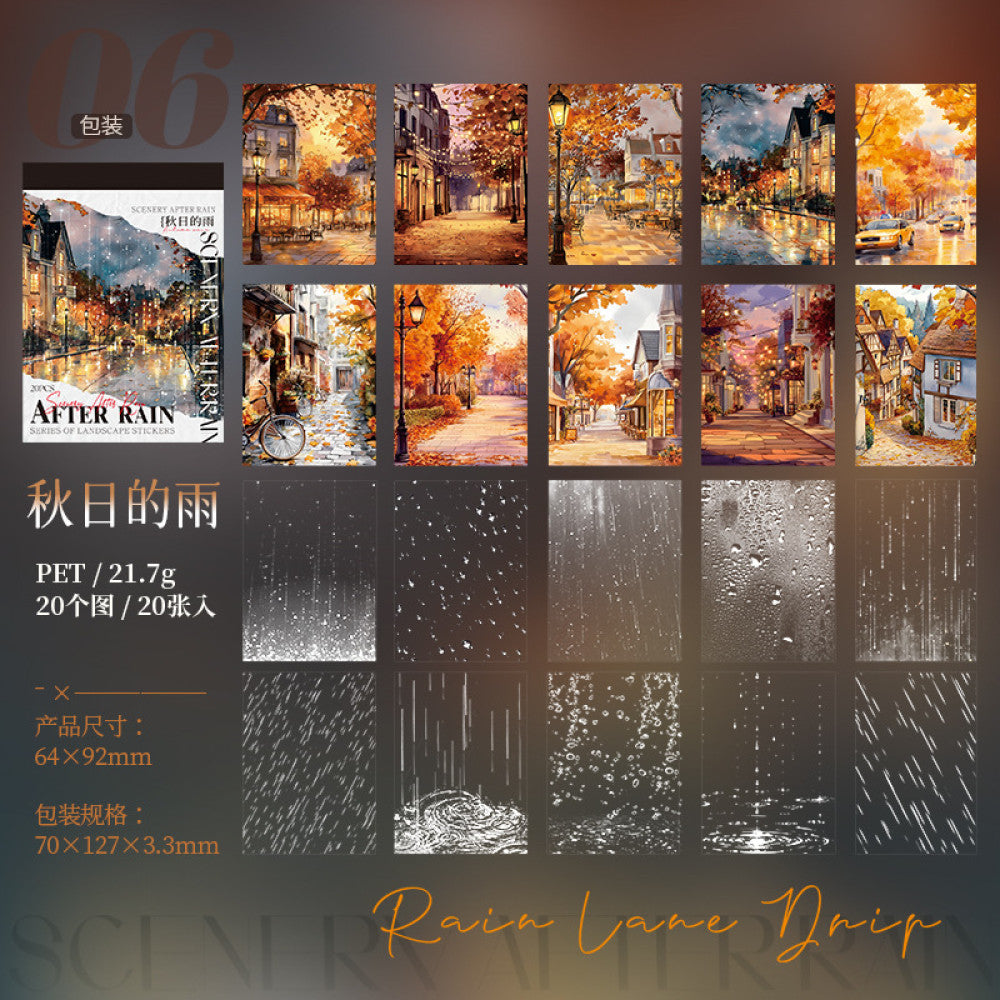 Rain Theme Sticker Book 6 Types 20 Sheets image 11