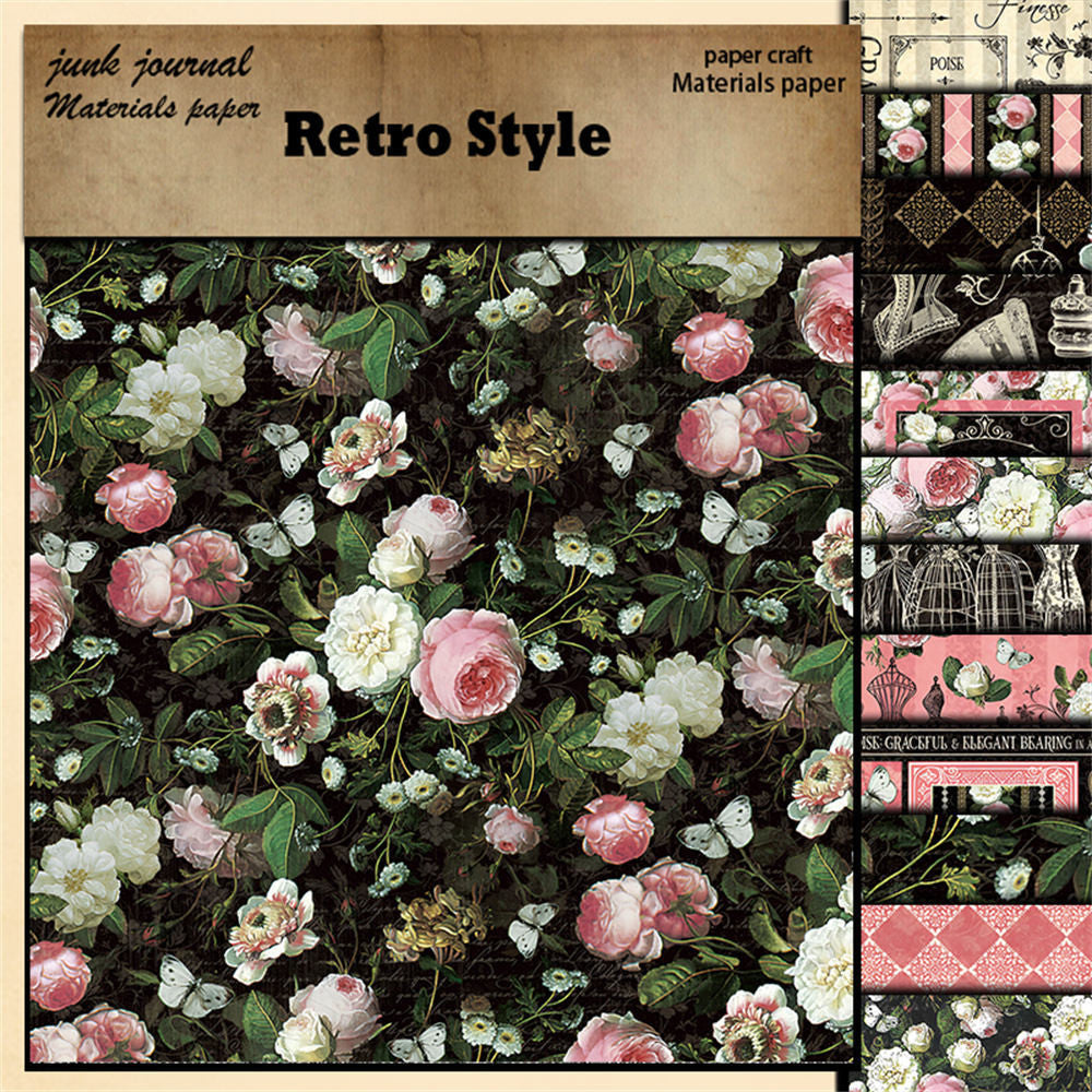 Retro elegant European and American collage material paper 12 Sheets image 3