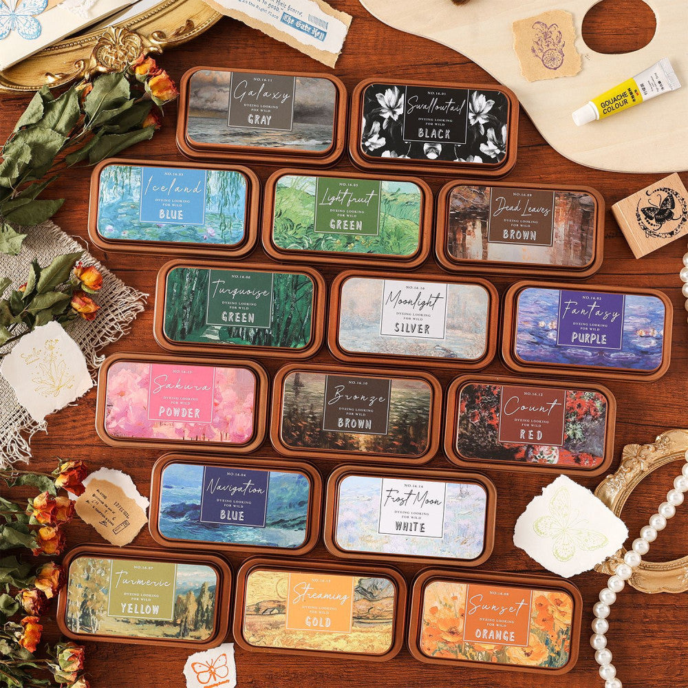 Eco cotton Handbook Inkpad Iron Box 16 Colors image 0