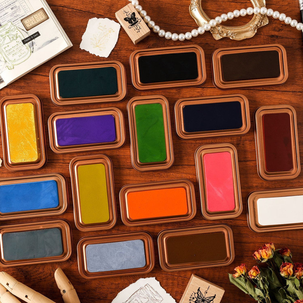Eco cotton Handbook Inkpad Iron Box 16 Colors image 1