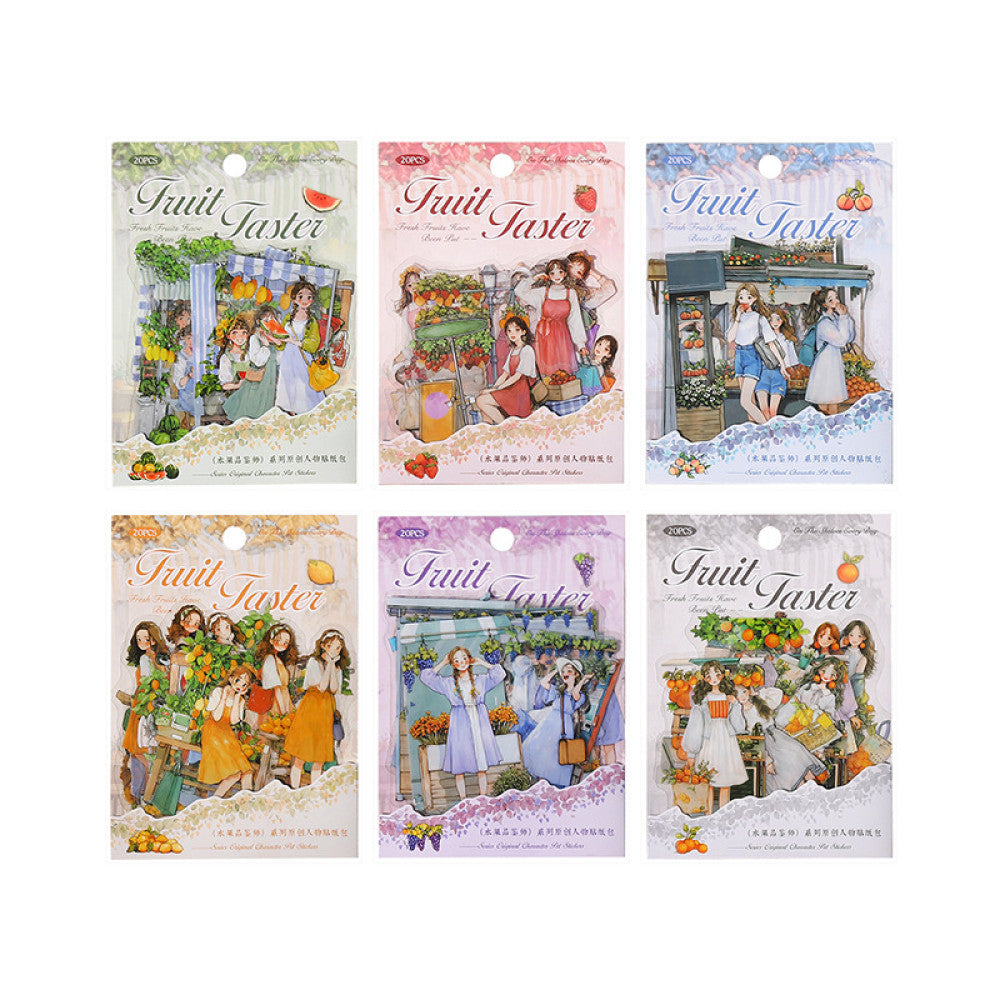 Fruit Taster Series Original Character PET Stickers 6 Types 20 Pcs image 4