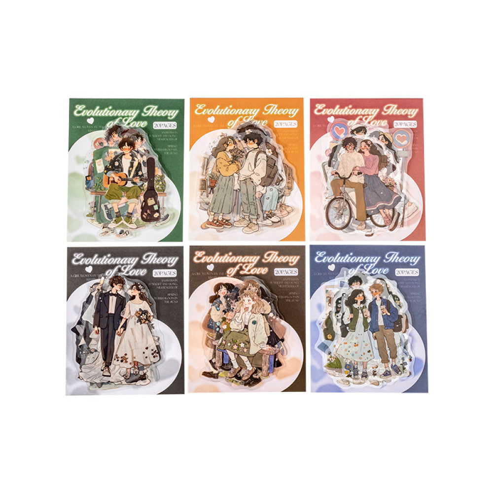 Love Evolution Series Original Character PET Stickers 6 Types 20 Pcs image 4
