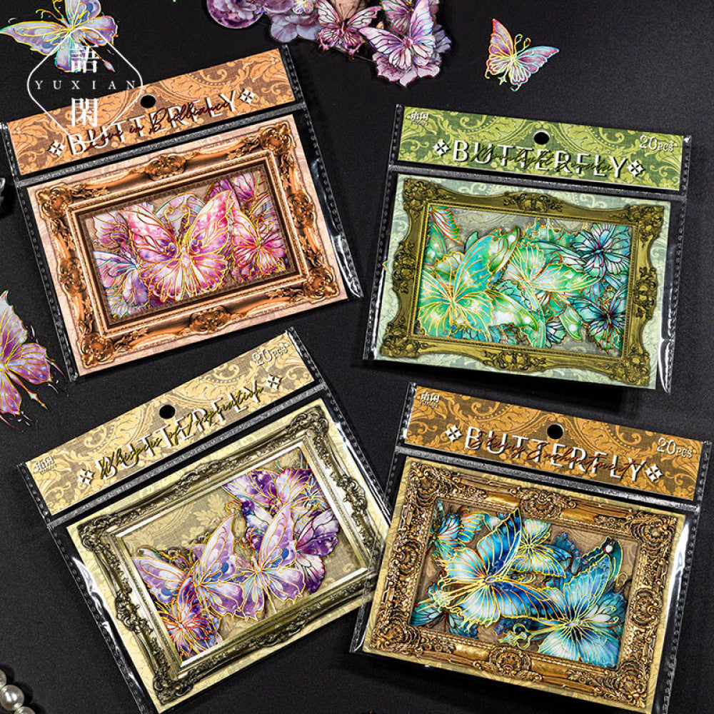 Butterfly Dream Resonance series PET stickers 20 pieces 4 types image 0
