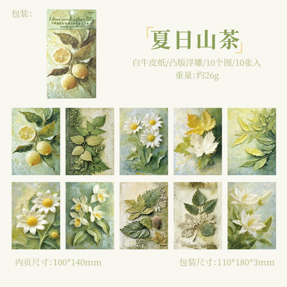 Dream Hidden Flower Letter Seriesd Material Paper 6 Types 10 Sheets image 6
