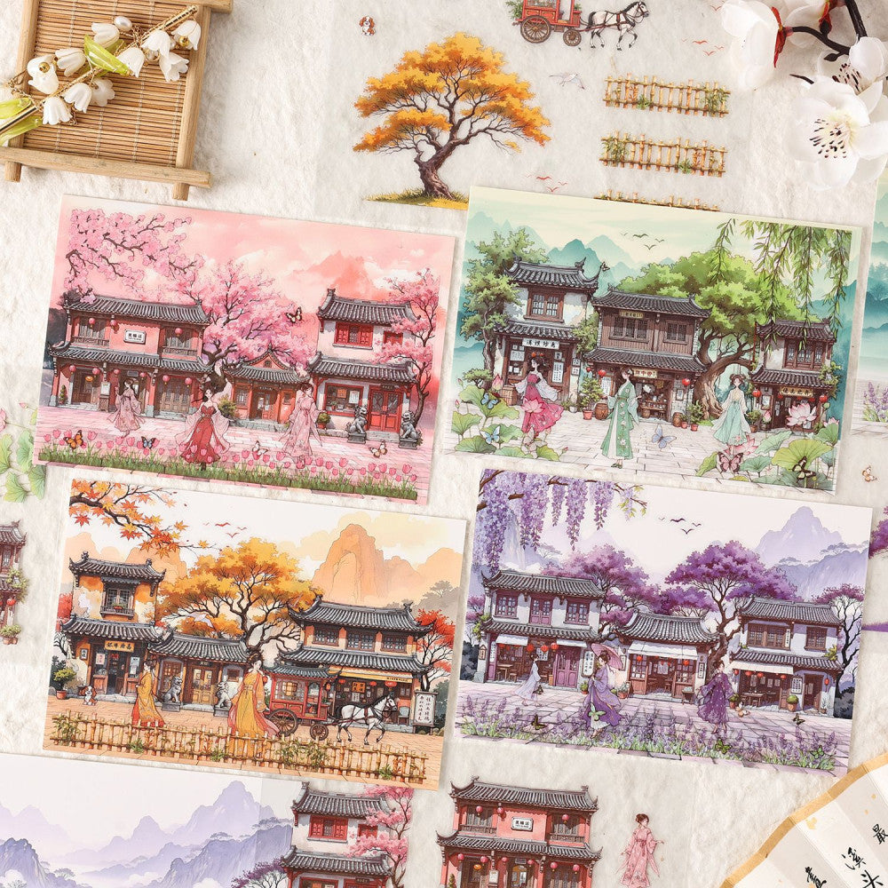 City bridge smoke willow series PET stickers 4 Types image 3