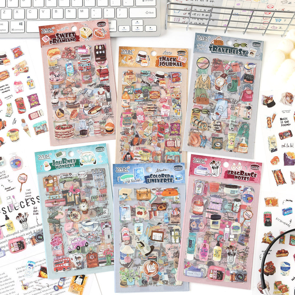 Life small building PET stickers 6 Types 6 Sheets image 0