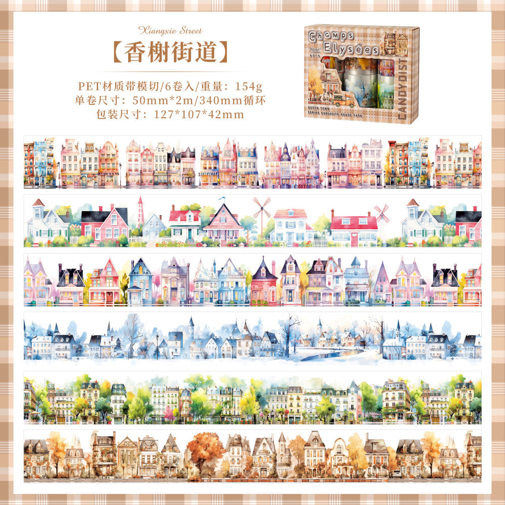 Dutch town PET tape set box 2 Types 6 rolls image 1