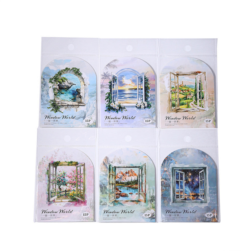 One Window One World Series Landscaping PET Stickers 6 types 15 Pcs image 5