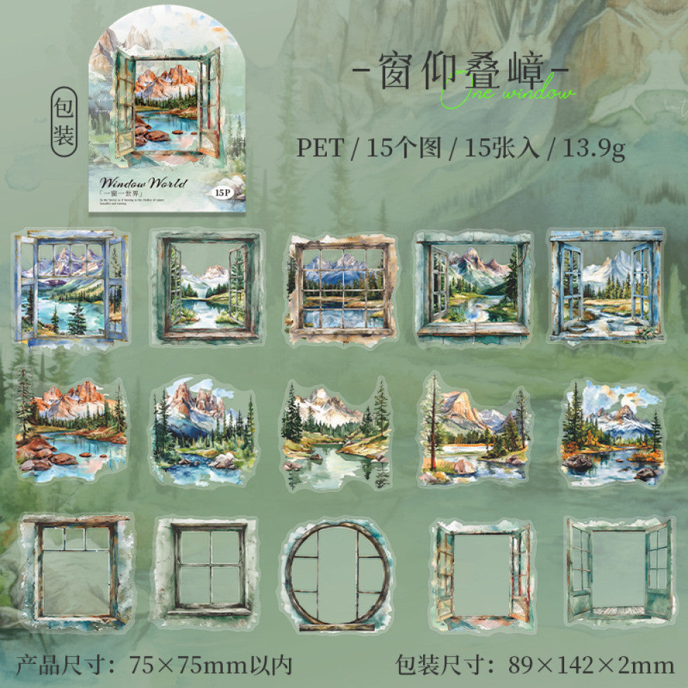 One Window One World Series Landscaping PET Stickers 6 types 15 Pcs image 6