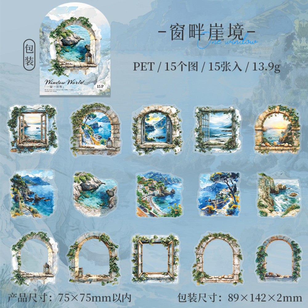 One Window One World Series Landscaping PET Stickers 6 types 15 Pcs image 10