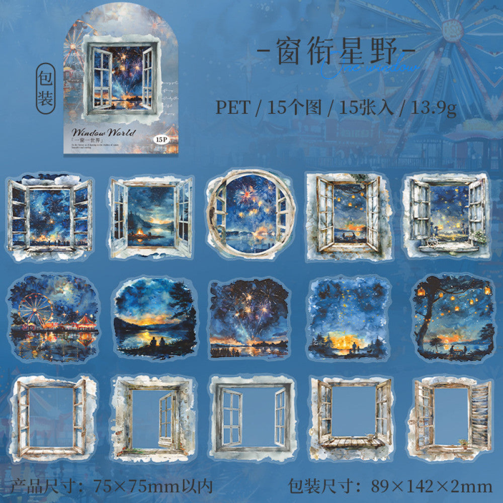 One Window One World Series Landscaping PET Stickers 6 types 15 Pcs image 14