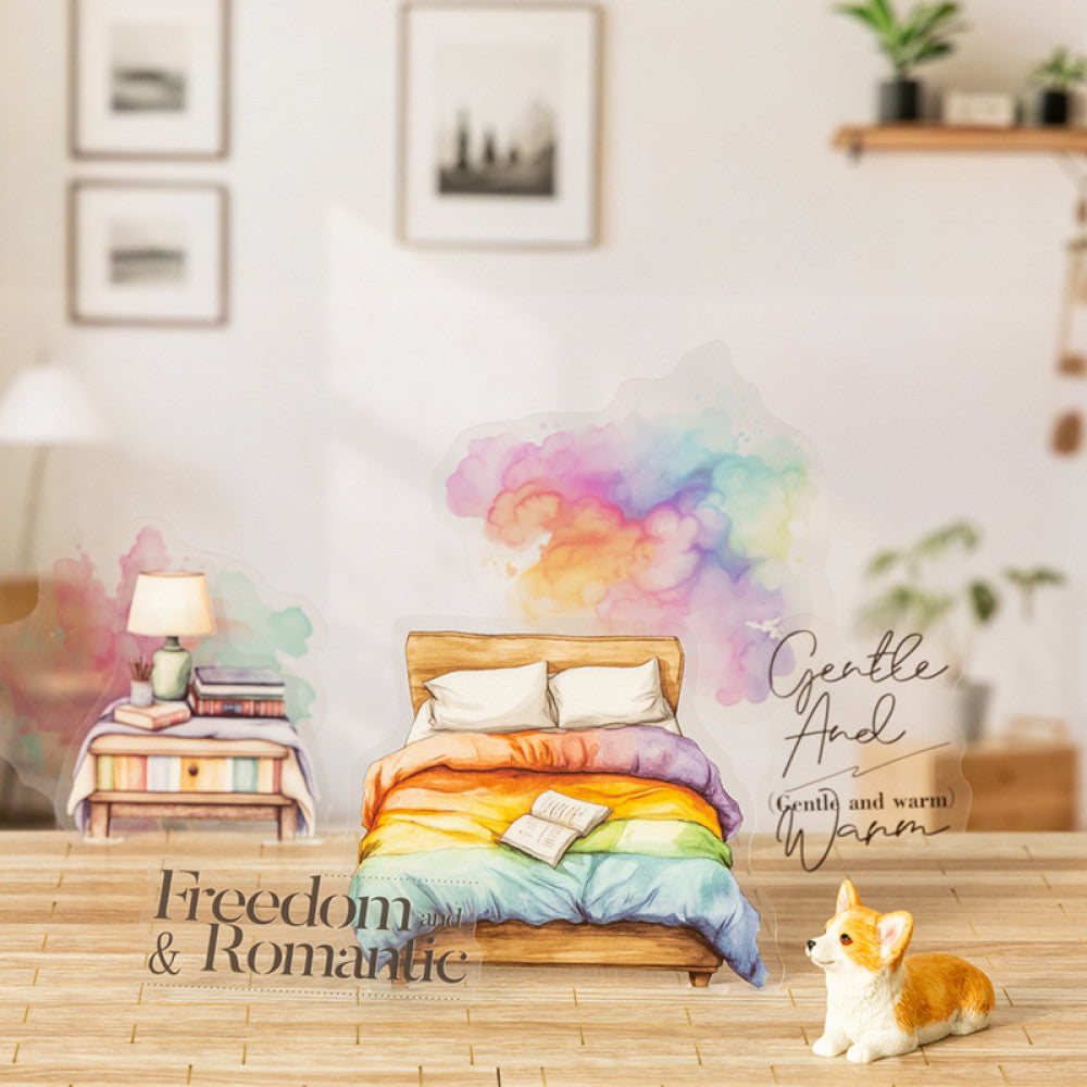 Colorful Corner Series Watercolor PET Stickers 6 Types image 2