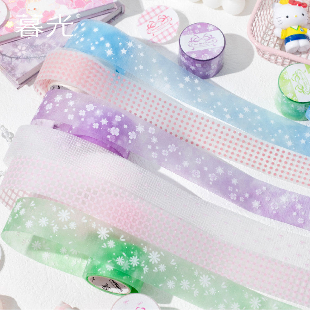 Twilight Cream Cloud Series PET Tape 6 Models 3cm 2m image 0