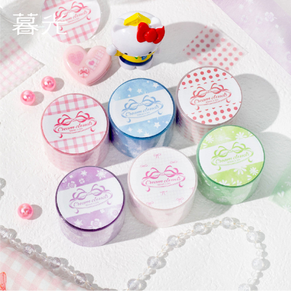 Twilight Cream Cloud Series PET Tape 6 Models 3cm 2m image 1