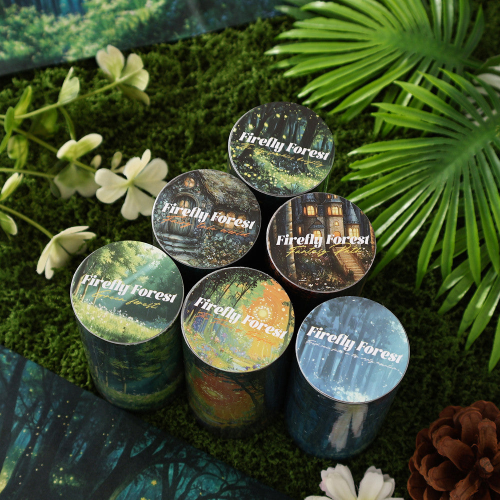 Dark Phantom Washi Tape Firefly Forest Series 6 Types 8cm 2m image 0