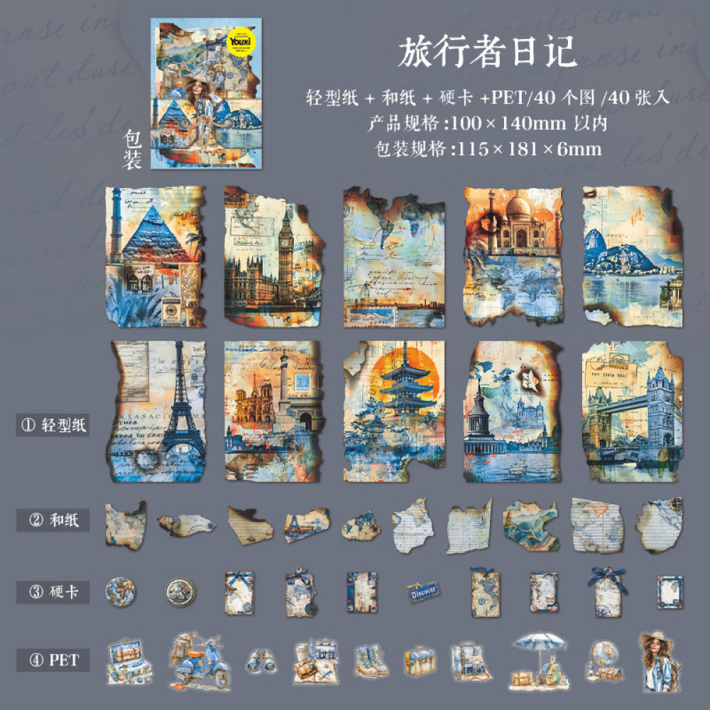 Burned old material packs 6 Types 40 Pcs