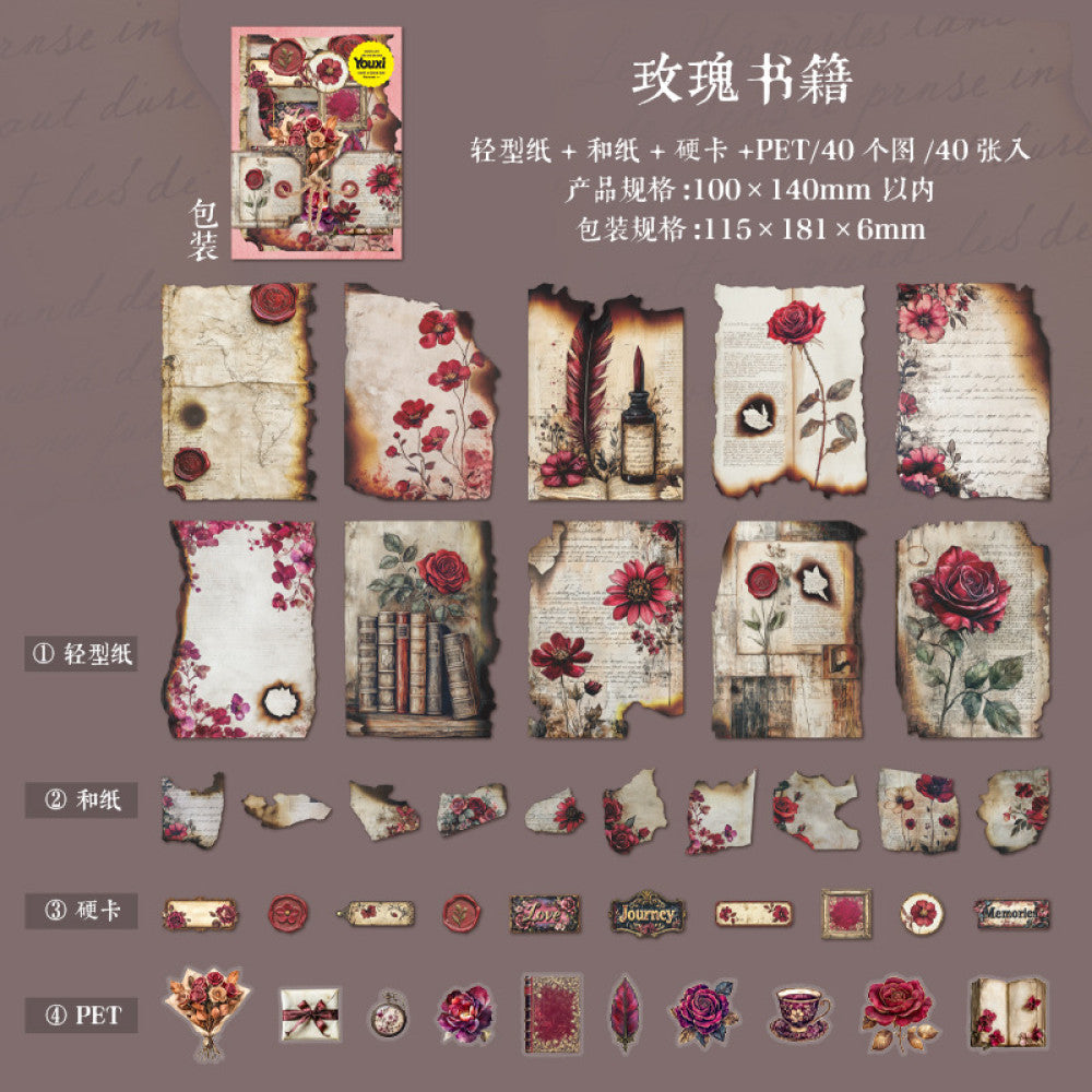 Burned old material packs 6 Types 40 Pcs