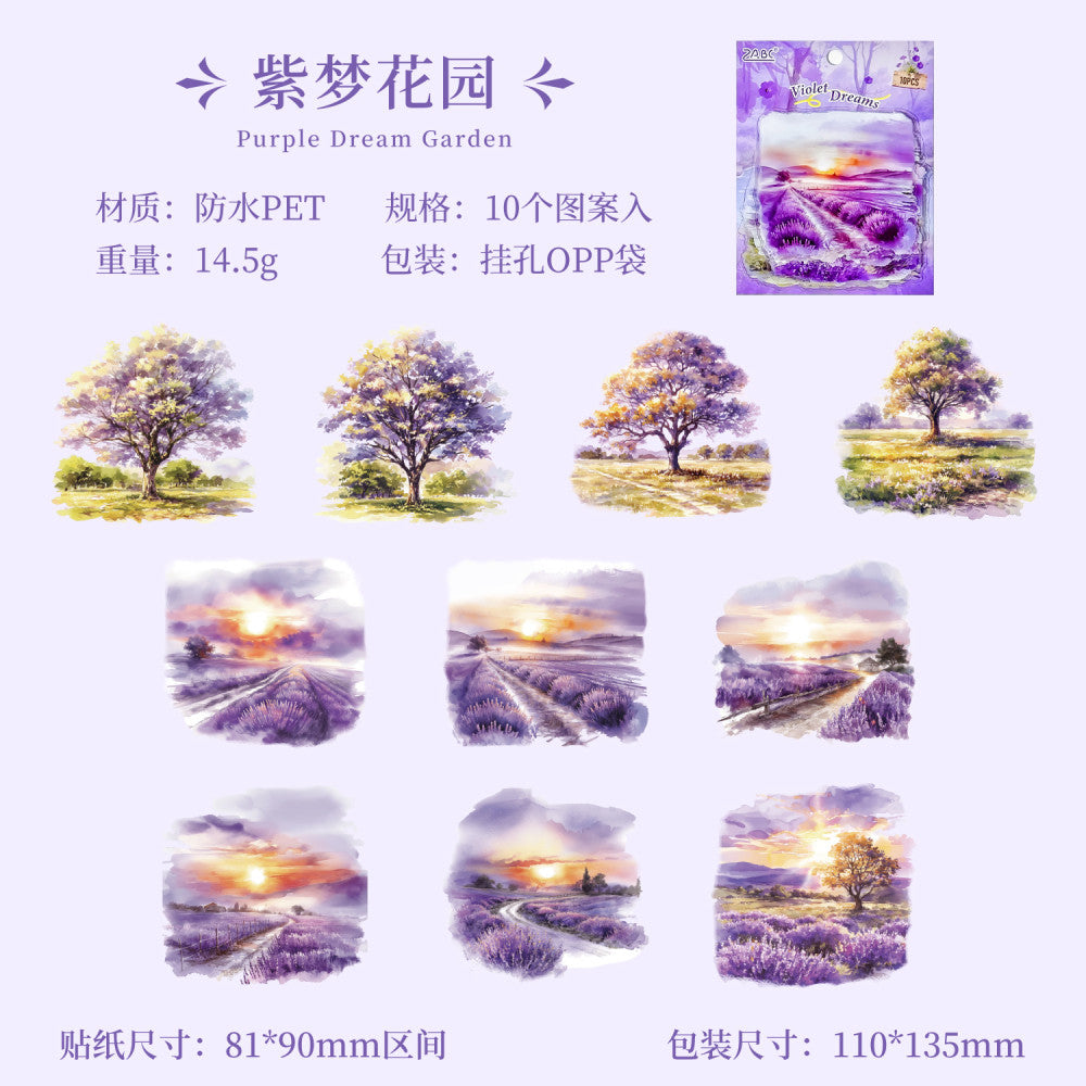 Natural Landscape Four Seasons Theme Scenery PET stickers 4 Types 10 Pcs image 6