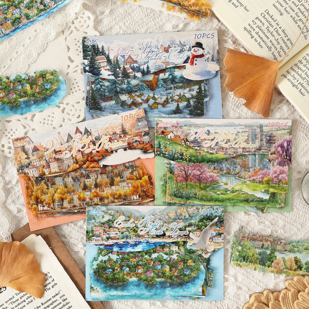 Nature Series Four Seasons PET Stickers 4 Types 10 Pcs image 1