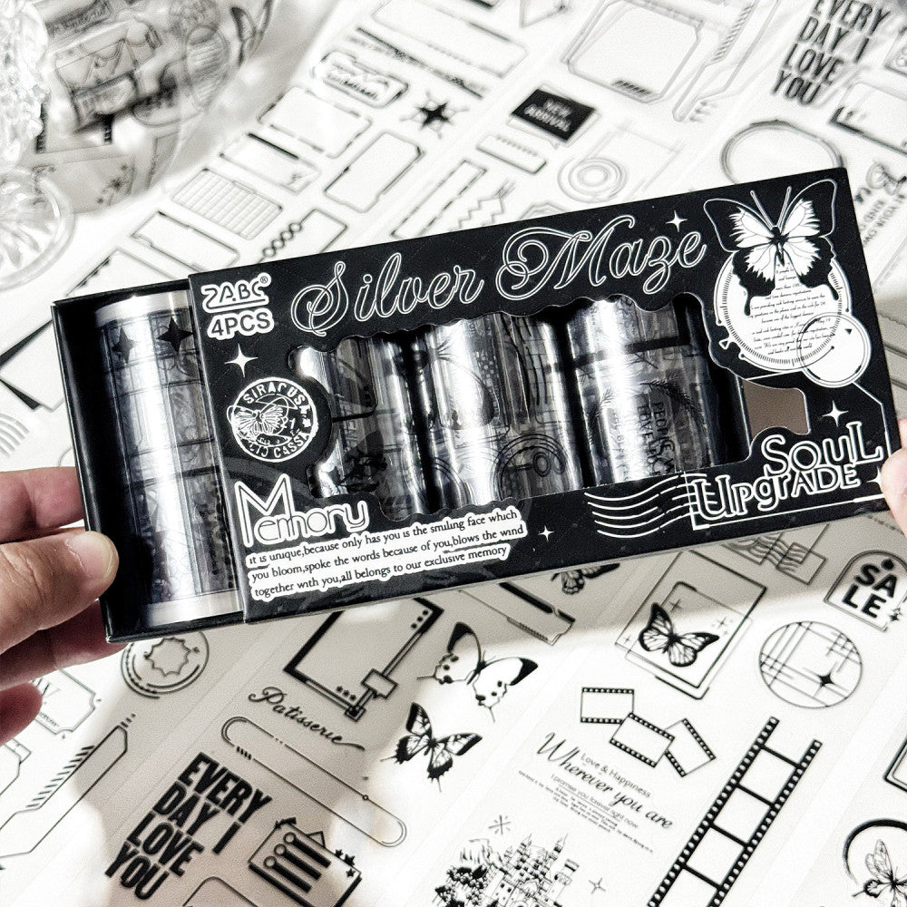 Old dream melody series boxed PET tape set 4 pcs 2 styles image 2