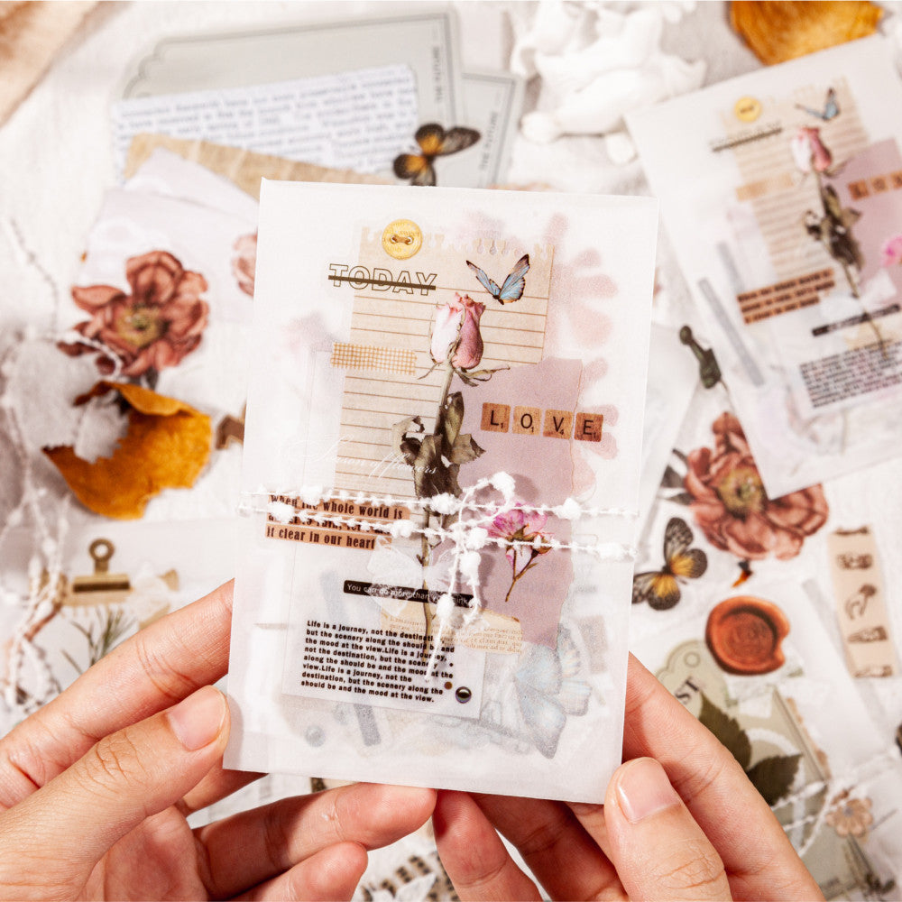 Retro 50 pieces of 4 types decoration materials pack image 3