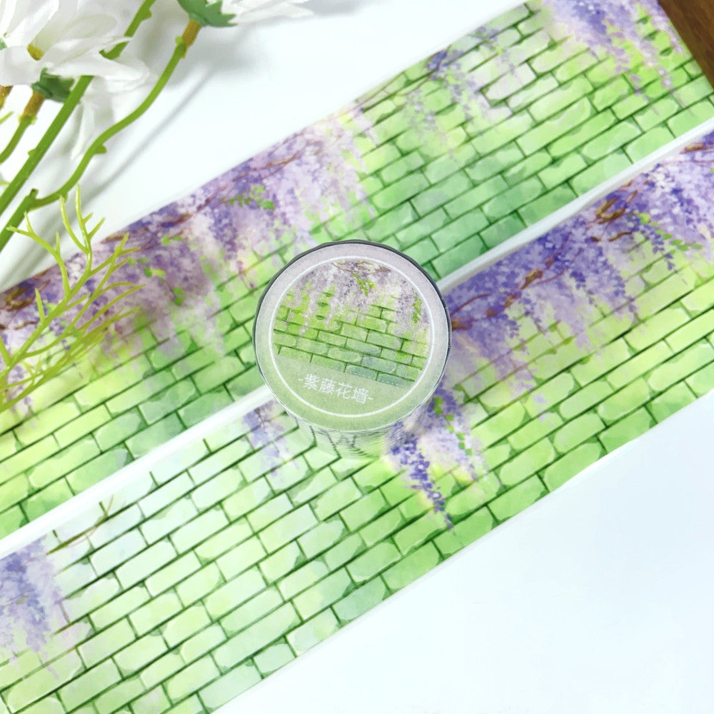 Wisteria flower wall flower PET tape 6 5 cm 2 m image 1