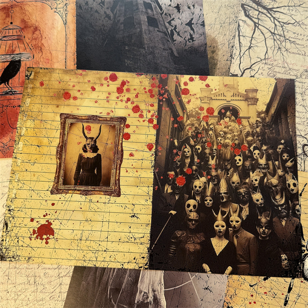 Medieval gothic dark halloween background paper 10 Sheets image 1