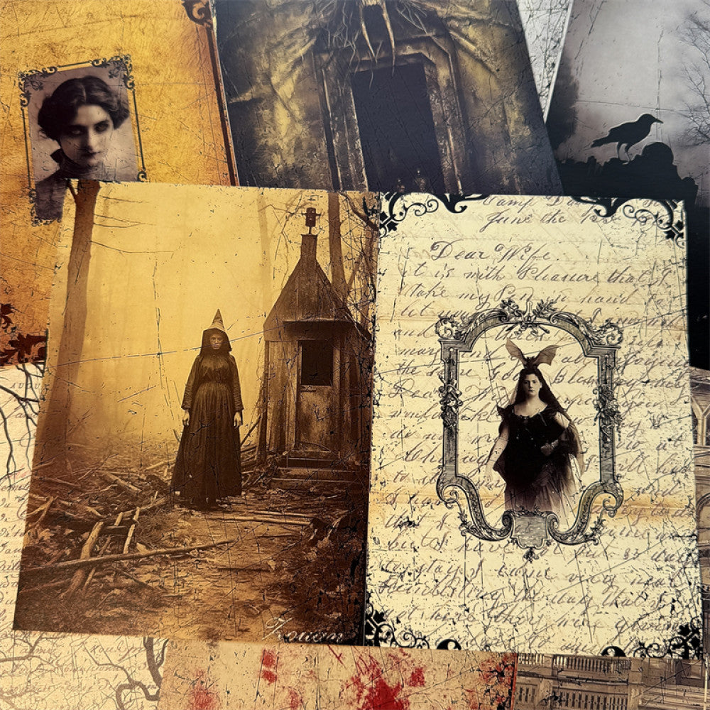 Medieval gothic dark halloween background paper 10 Sheets image 3