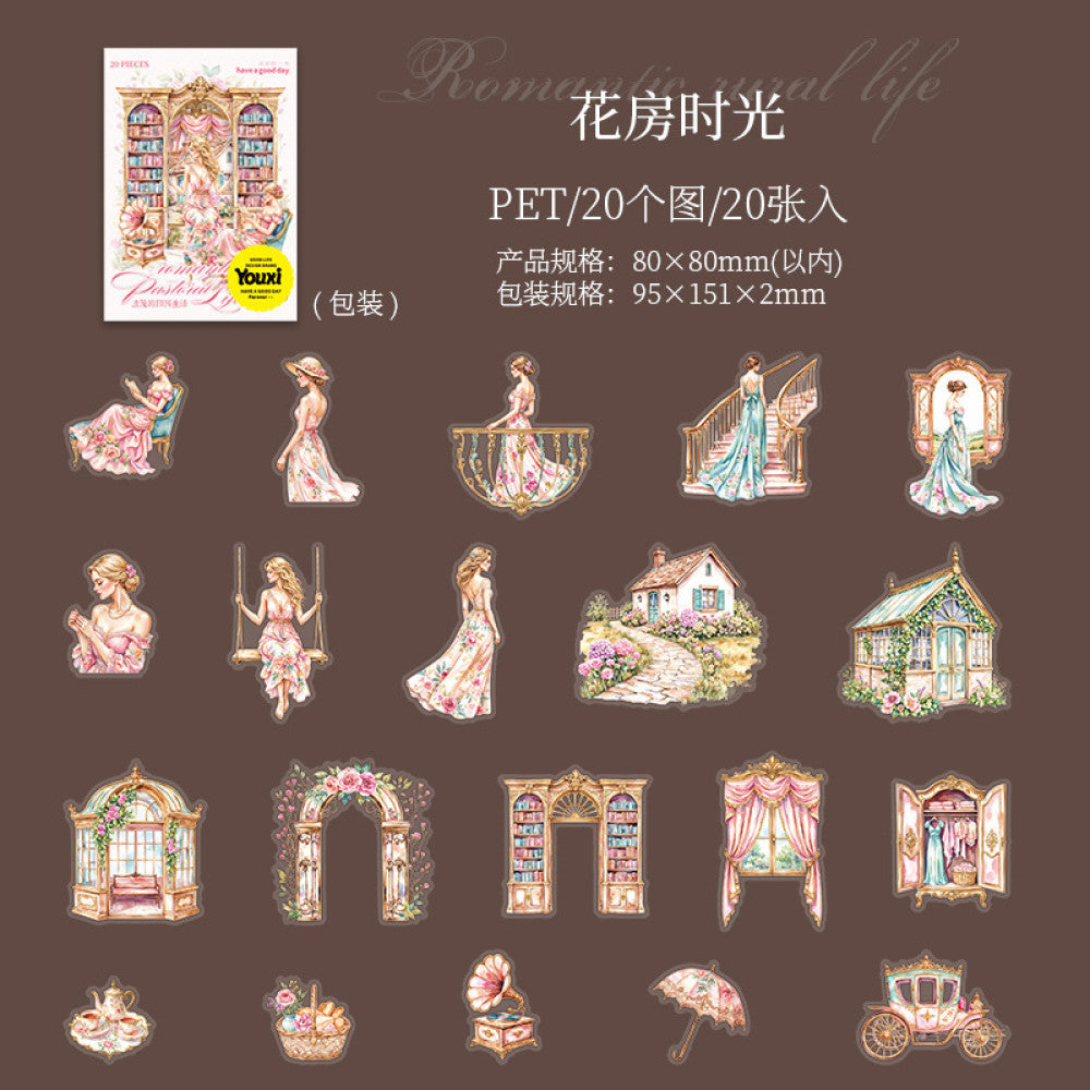 Romantic pastoral life series PET stickers 20 sheets