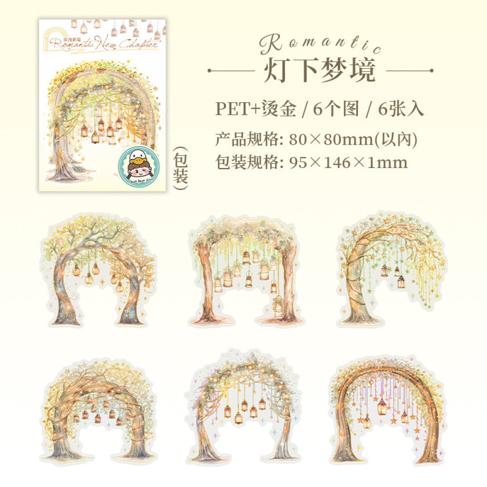 Landscaping Theme Gold stamped PET Stickers 6 Pcs image 9
