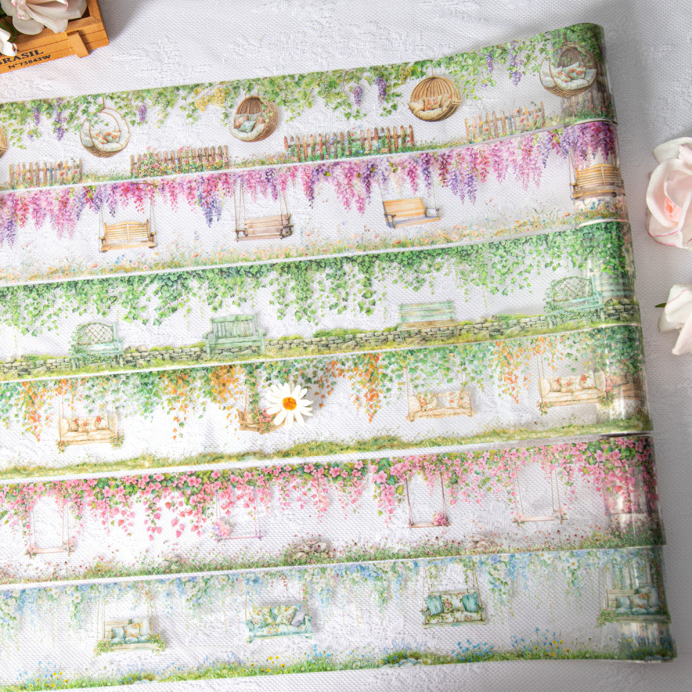 Swing together series flower vine landscaping PET Tape 6 Types 8cm 2m image 1